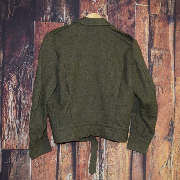 VTG 1955 US Army Sage Green Sergeant Battledress Blouse Uniform Jacket Wool - Picture 4 of 7